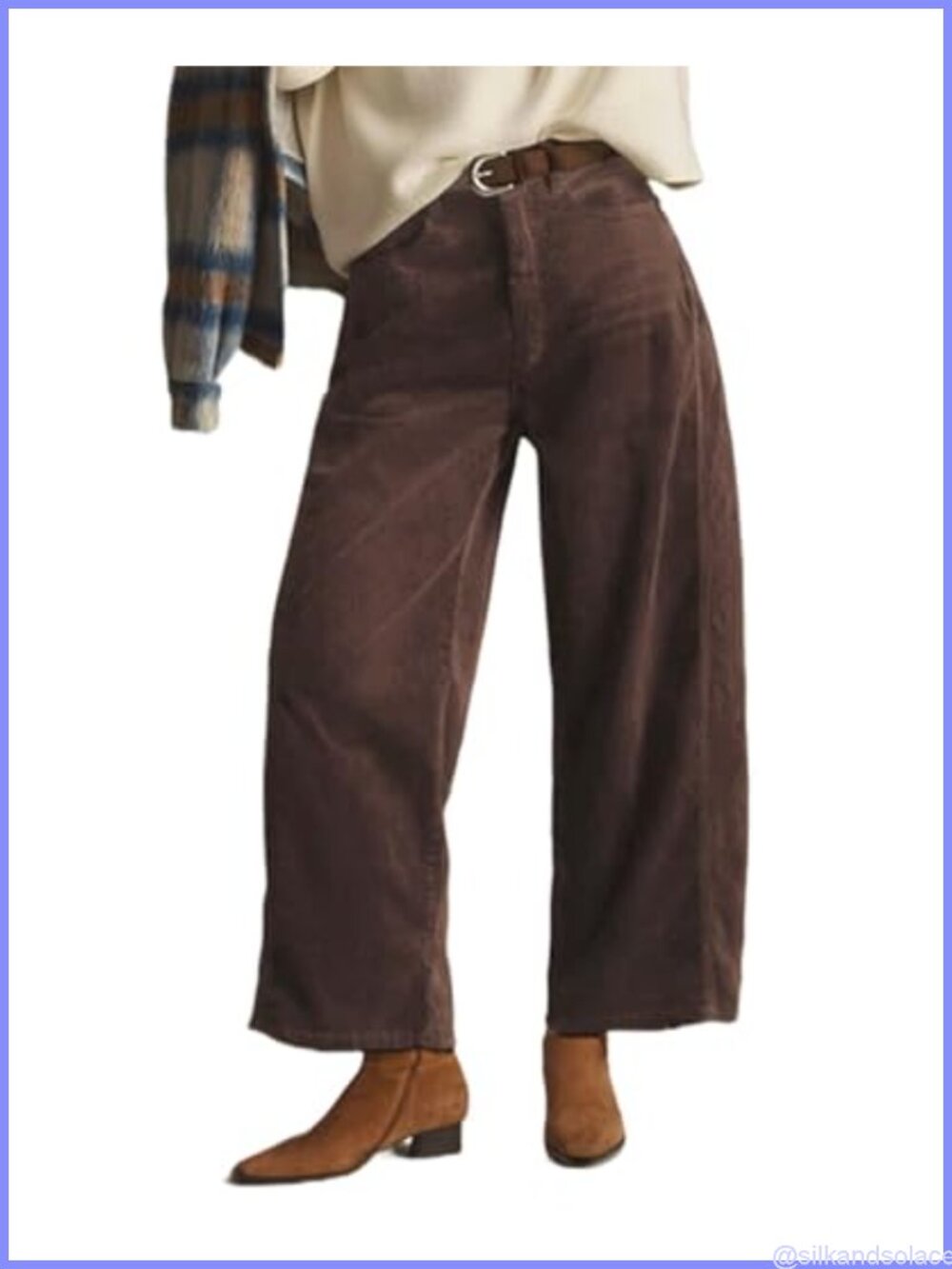 Mid Rise Barrel Jeans Corduroy Wide Leg Baggy Boyfriend Pants